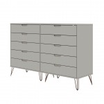 Rockefeller 10-Drawer Double Tall Dresser in Off White