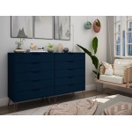 Rockefeller 10-Drawer Double Tall Dresser in Tatiana Midnight Blue