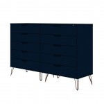 Rockefeller 10-Drawer Double Tall Dresser in Tatiana Midnight Blue