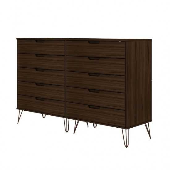 Rockefeller 10-Drawer Double Tall Dresser in Brown
