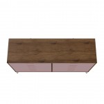 Rockefeller 10-Drawer Double Tall Dresser in Nature and Rose Pink