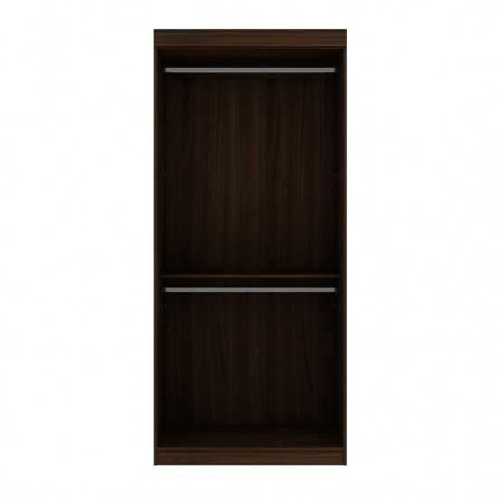 Mulberry 35.9 Open Double Hanging Wardrobe Closet in Brown