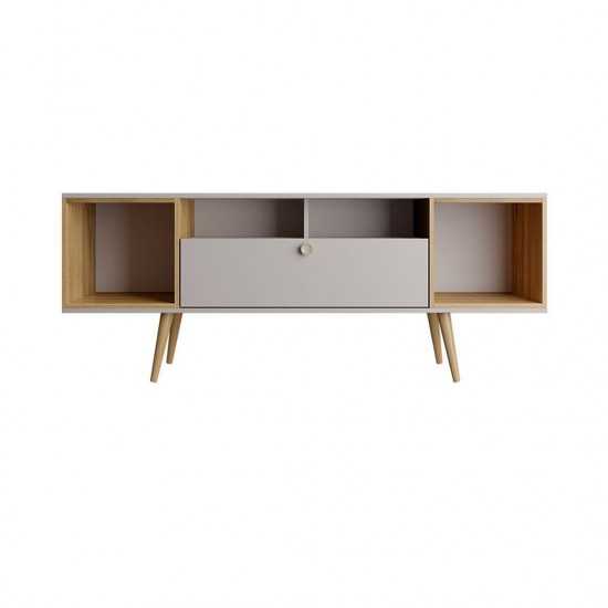 Theodore 62.99 TV Stand in Off White and Cinnamon