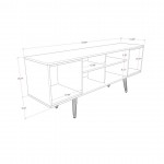 Theodore 62.99 TV Stand in Off White and Cinnamon