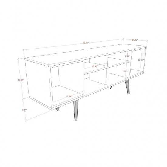 Theodore 62.99 TV Stand in Off White and Cinnamon