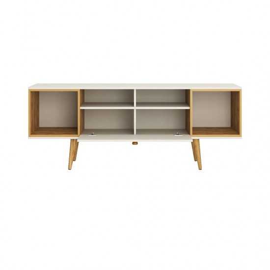 Theodore 62.99 TV Stand in Off White and Cinnamon