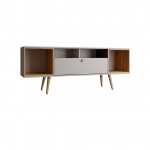 Theodore 62.99 TV Stand in Off White and Cinnamon