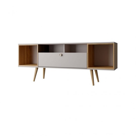 Theodore 62.99 TV Stand in Off White and Cinnamon