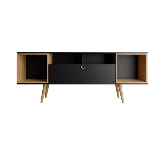 Theodore 62.99 TV Stand in Black and Cinnamon