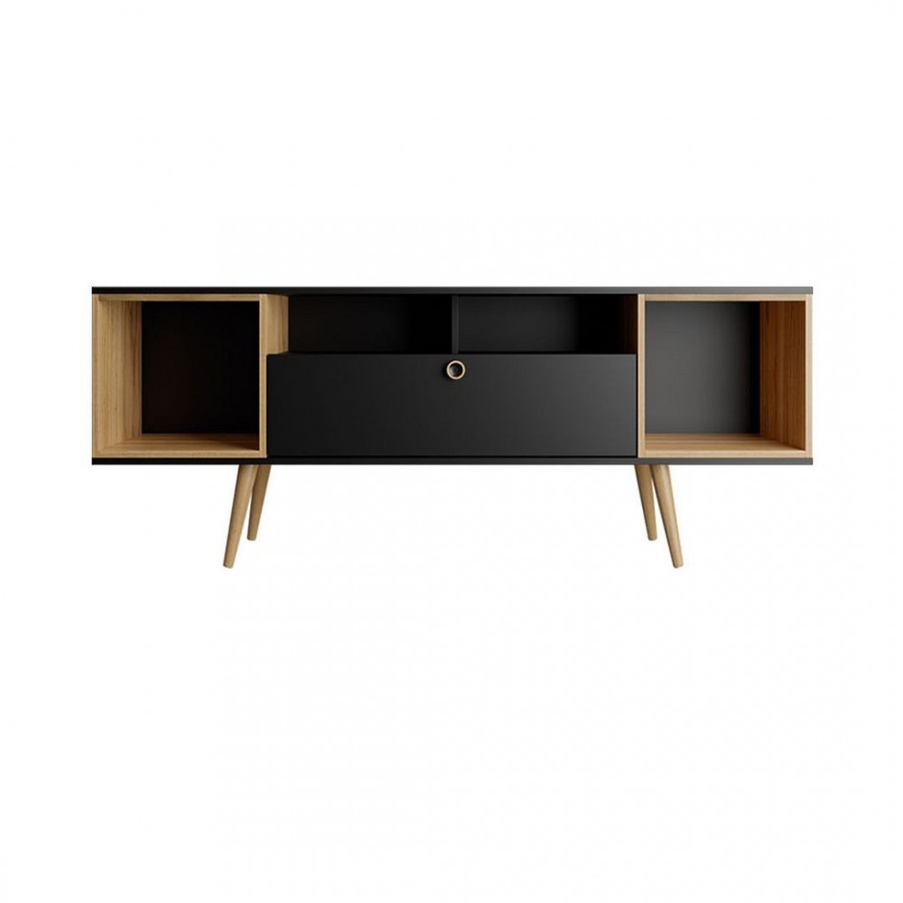 Theodore 62.99 TV Stand in Black and Cinnamon