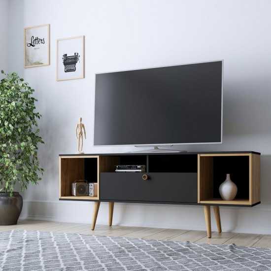 Theodore 62.99 TV Stand in Black and Cinnamon