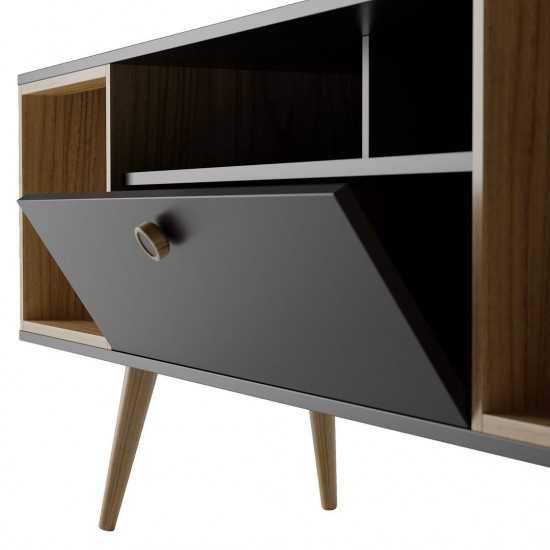 Theodore 62.99 TV Stand in Black and Cinnamon