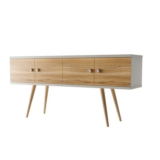 Theodore 60.0 Sideboard in Off White and Cinnamon