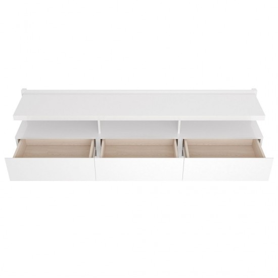 Cabrini 71.25 Half Floating Entertainment Center in White Gloss