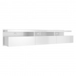 Cabrini 71.25 Half Floating Entertainment Center in White Gloss