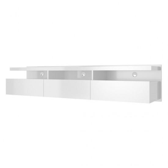 Cabrini 71.25 Half Floating Entertainment Center in White Gloss