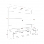 Lincoln 85.43" TV Panel and Sylvan 85.43" TV Stand in Off White and Cinnamon