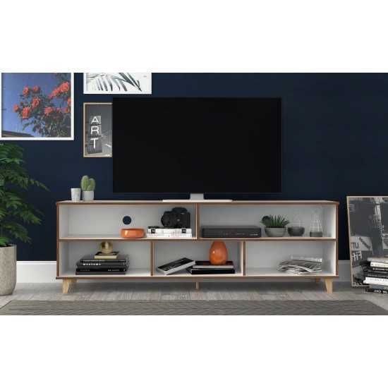 Warren 70.87 TV Stand in White and Oak