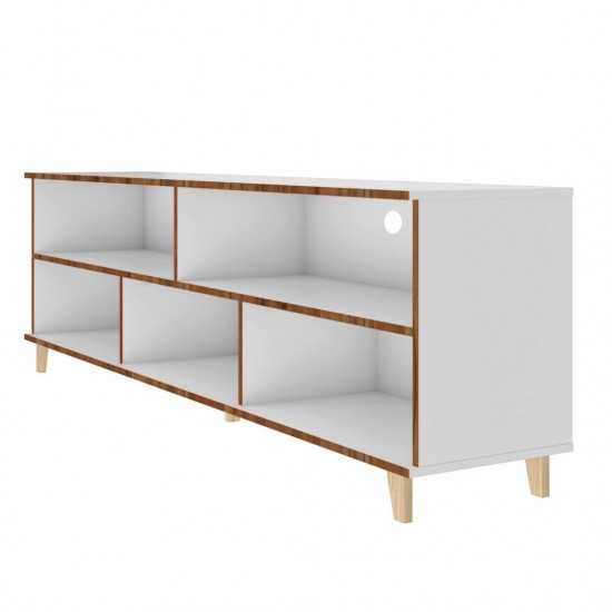 Warren 70.87 TV Stand in White and Oak