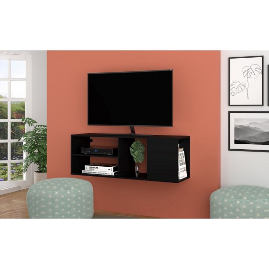 Minetta 46" Floating Entertainment Center in Black