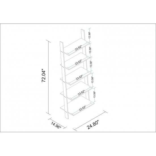 Cooper Ladder Bookcase in White