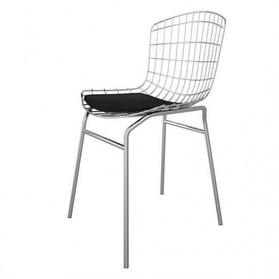 Madeline Chair in Silver and Black