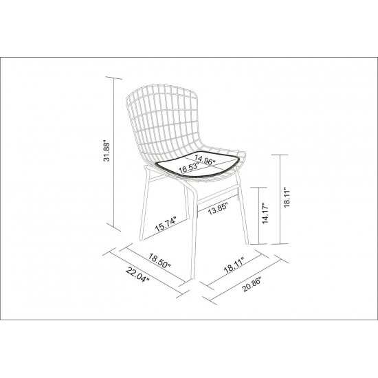 Madeline Chair in Silver and White