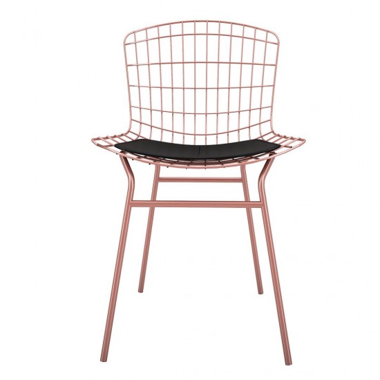 Madeline Chair in Rose Pink Gold and Black