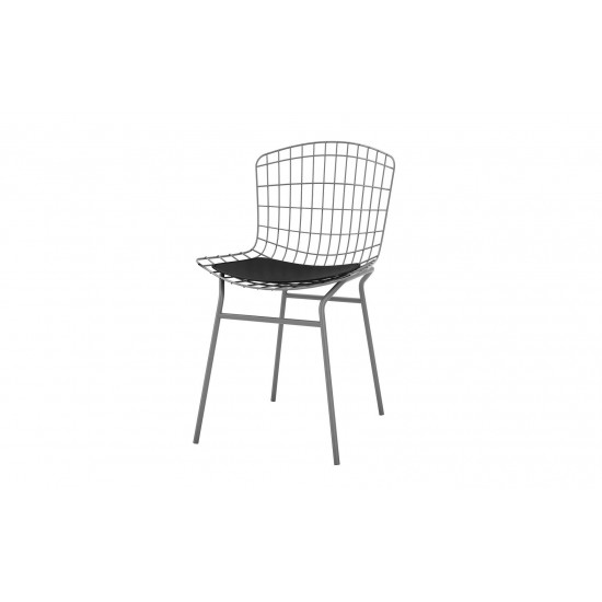 Madeline Chair in Charcoal Grey and Black