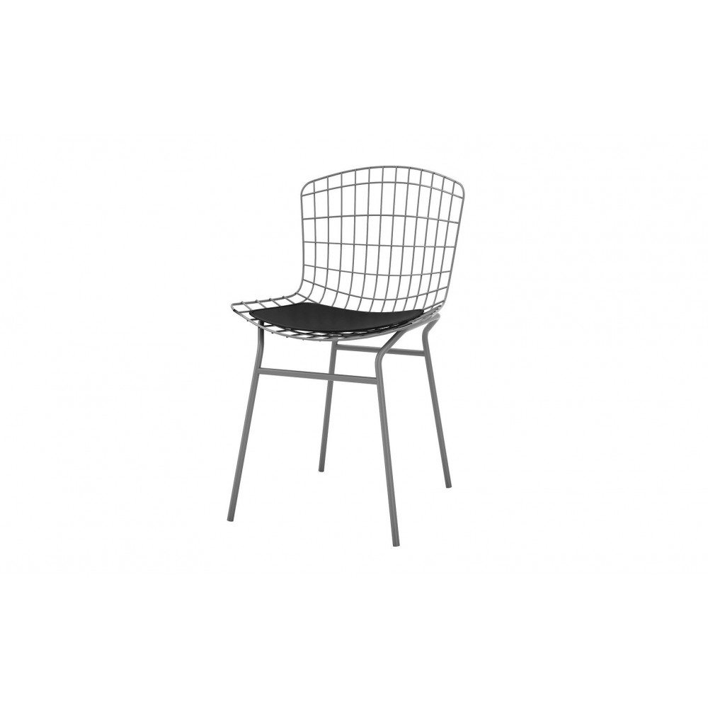 Madeline Chair in Charcoal Grey and Black