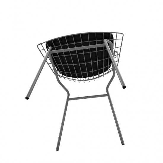 Madeline Chair in Charcoal Grey and Black