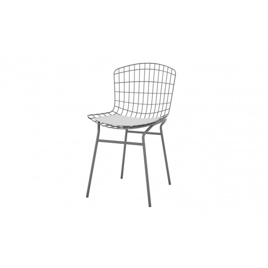 Madeline Chair in Charcoal Grey and White