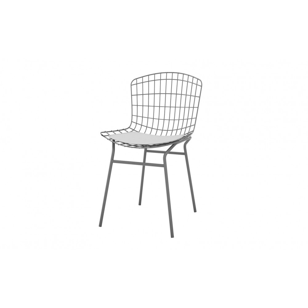 Madeline Chair in Charcoal Grey and White