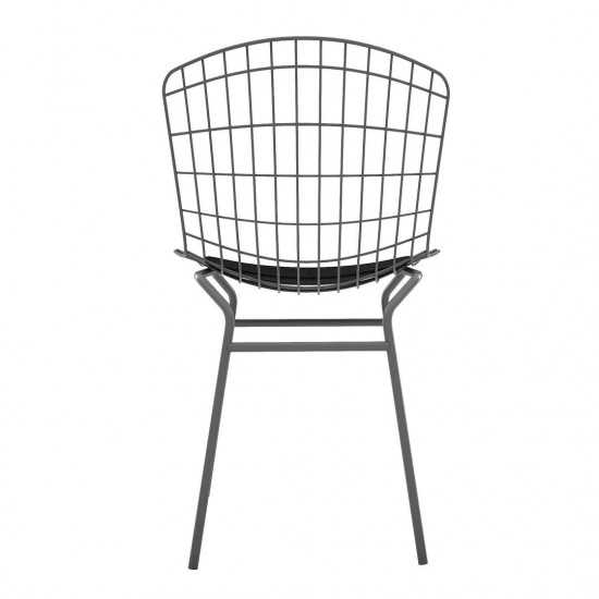 Madeline Chair in Charcoal Grey and White