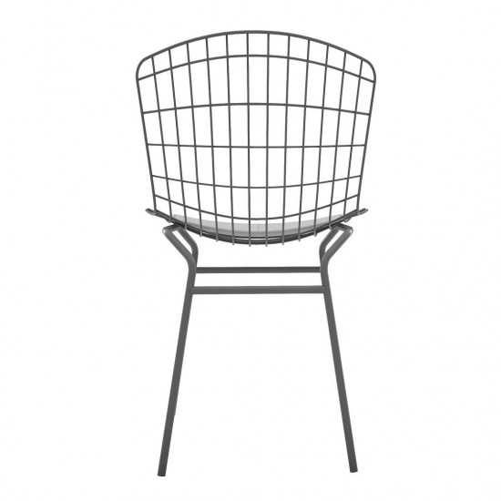 Madeline Chair in Charcoal Grey and White