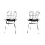 Madeline Chair, Set of 2 in Silver and Black