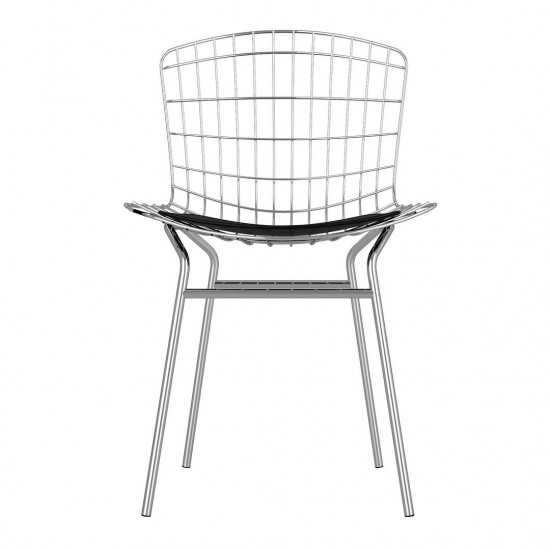 Madeline Chair, Set of 2 in Silver and Black