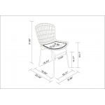 Madeline Chair, Set of 2 in Silver and White