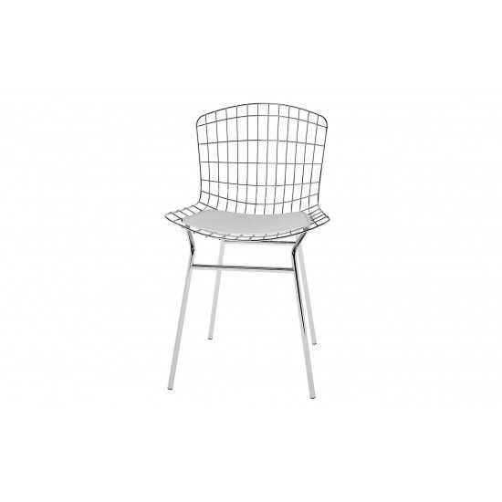 Madeline Chair, Set of 2 in Silver and White