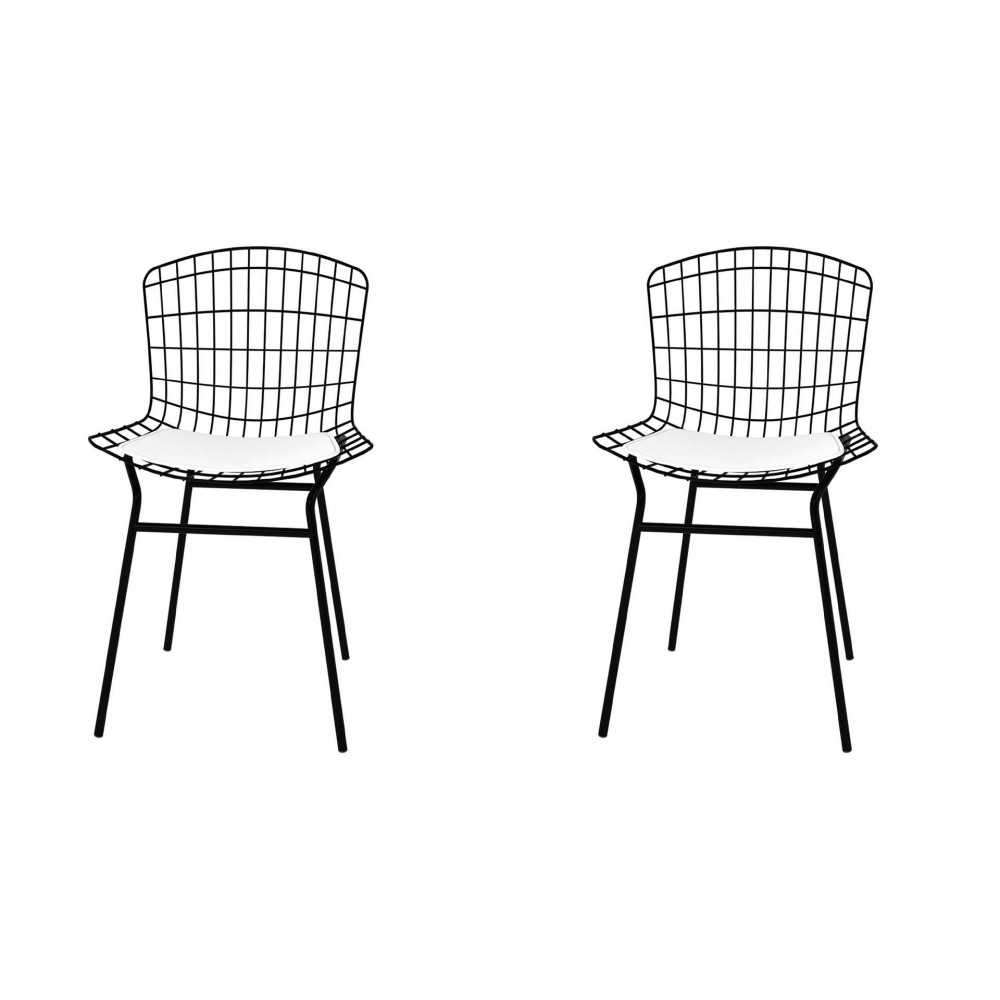 Madeline Chair, Set of 2 in Black and White