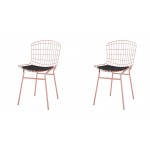 Madeline Chair, Set of 2 in Rose Pink Gold and Black