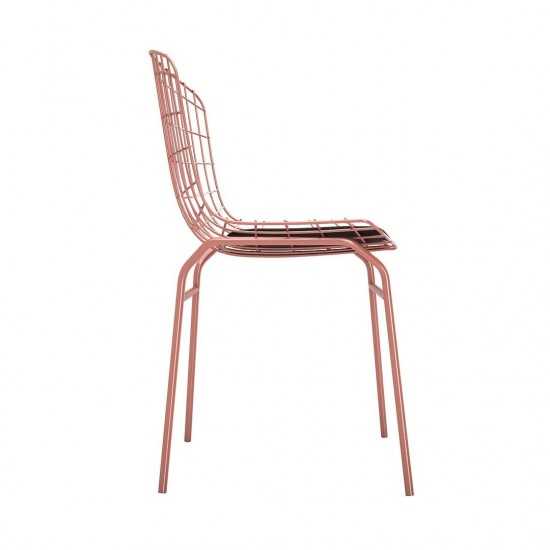 Madeline Chair, Set of 2 in Rose Pink Gold and Black