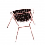 Madeline Chair, Set of 2 in Rose Pink Gold and Black