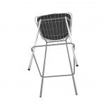 Madeline Barstool in Silver and Black