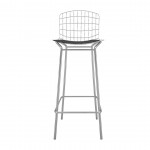 Madeline Barstool in Silver and Black