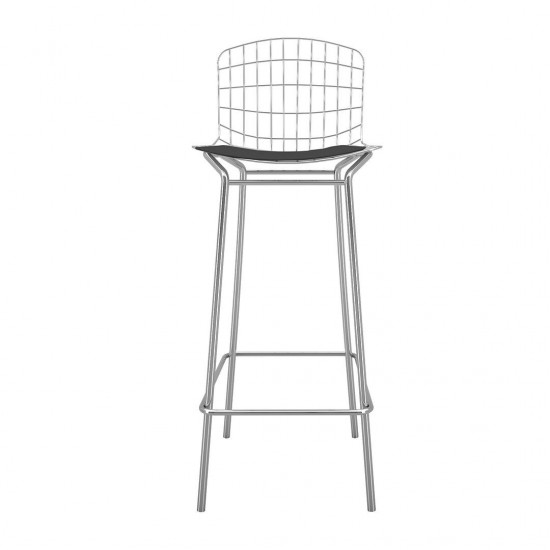 Madeline Barstool in Silver and Black