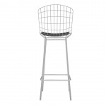 Madeline Barstool in Silver and Black