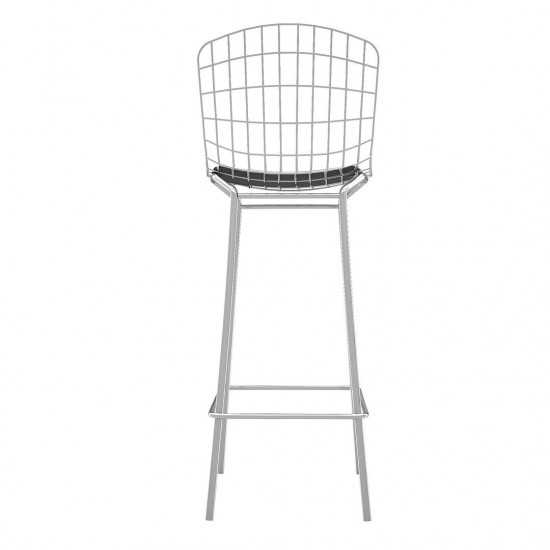 Madeline Barstool in Silver and Black