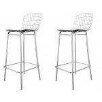 Madeline Barstool, Set of 2 in Silver and Black