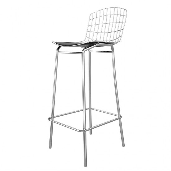 Madeline Barstool, Set of 2 in Silver and Black